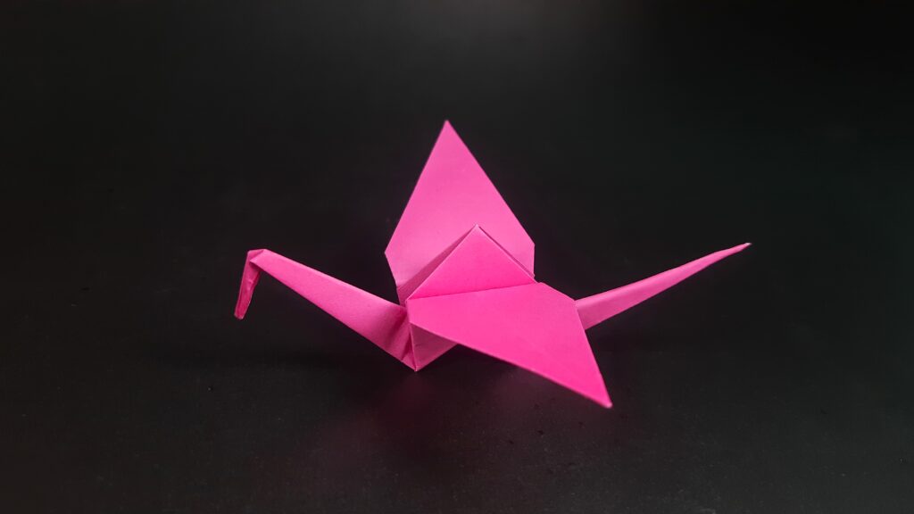 Final product for how to fold an origami crane.